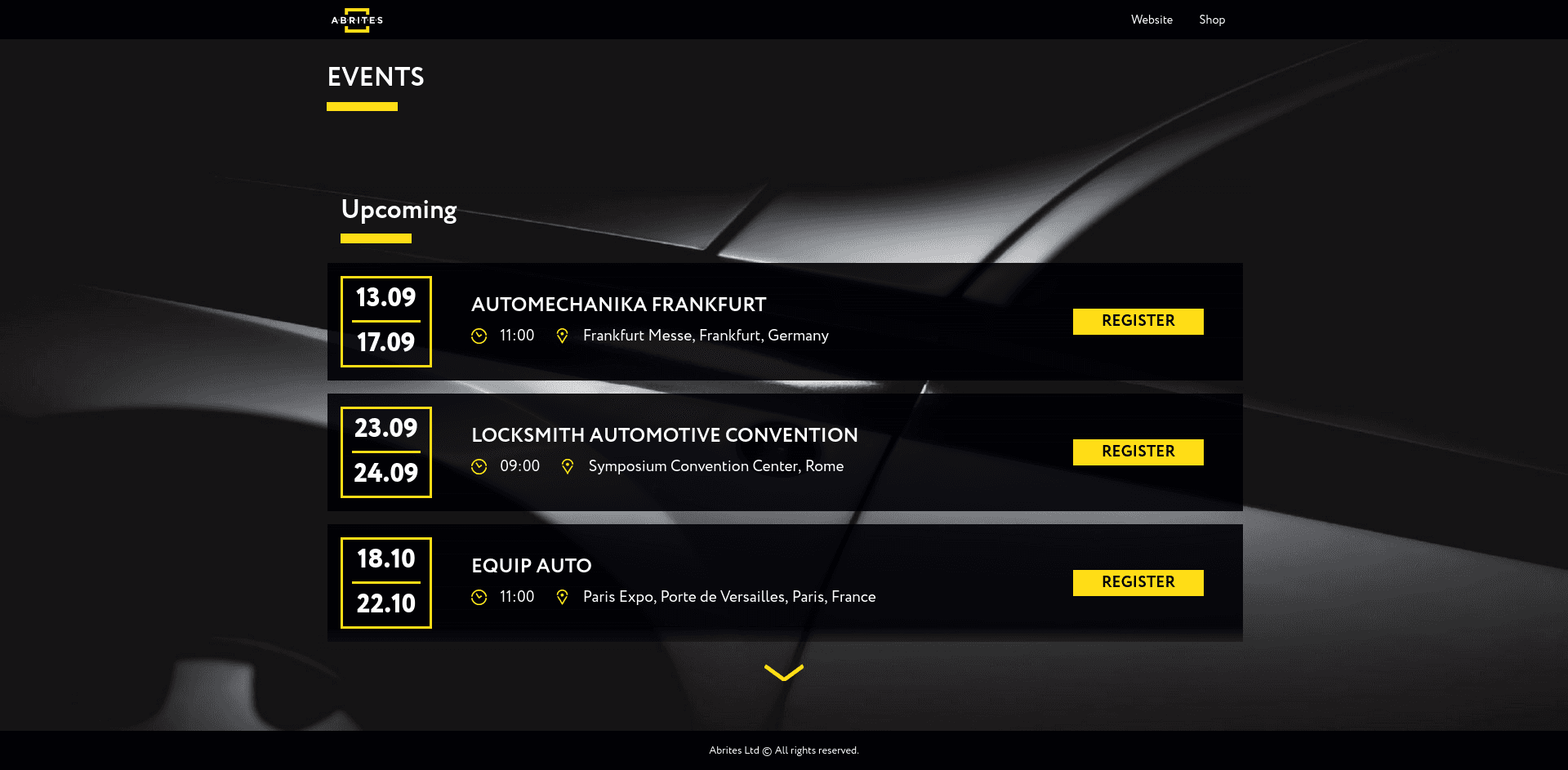 Events Abrites project screenshot